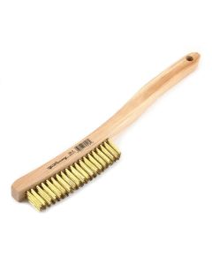 Forney Industries Scratch Brush with Long Handle, Brass, 3 x 19 Rows