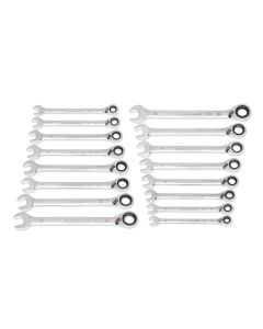 KDT86629 image(0) - 16 Pc. 90-Tooth 12 Point Metric Reversible Ratcheting Wrench Set