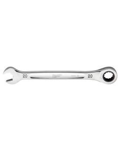 MLW45-96-9320 image(0) - Milwaukee Tool 20MM Metric Ratcheting Combination Wrench, 12-Point, Steel, Chrome
