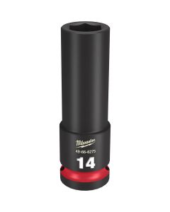 MLW49-66-6275 image(0) - Milwaukee Tool SHOCKWAVE Impact Duty  1/2"Drive 14MM Deep 6 Point Socket