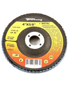 Forney Industries Flap Disc, Type 29, 4 in x 5/8 in, ZA80 5 PK