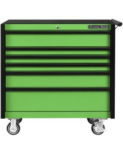 EXTDX412506RCGNBK image(0) - Extreme Tools DX Series 41in. W X 25in. D 6 Drawer Roller Cabinet, 100 lbs Slides, Green with Black Drawer Pulls
