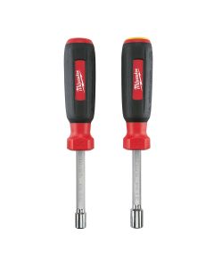 MLW48-22-2502 image(0) - Milwaukee Tool 2PC SAE HollowCore Magnetic Nut Driver Set