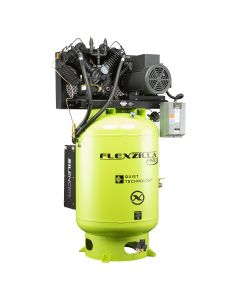 LEGFXS10V120V3-230 image(0) - Flexzilla&reg; Pro Piston Air Compressor with Silencer&trade;, 3-Phase, Stationary, 10 HP, 120 Gallon, 230 Volt, 2-Stage, Vertical, ZillaGreen&trade;