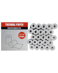 AULBTPAPER50 image(0) - Autel Battery Tester Paper Roll - 50 Pack : Bulk Box of (50) Battery Tester Thermal Paper Rolls for BT608