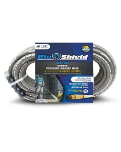 BLBPWP14100-2-NM image(0) - BluShield Lightweight 1/4" Rubber Pressure Washer Hose with M22 Fittings, Non Marking, 3100PSI Heavy Duty Kink Resistant - 100 Feet