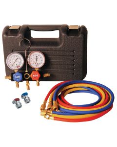 FJC6855 image(1) - FJC R-134A/R-1234YF DUAL MANIFOLD GAUGE SET IN CASE