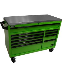 HOMLG04054014 image(0) - Homak Manufacturing 54" RSPro Rolling Workstation w/Stainless Steel Top Worksurface-Lime Green