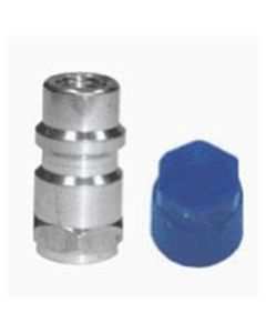 TSF602 image(0) - Tire Seal of Florida Straight Lo-Side Aluminum Retrofit Fitting 7/16-20 With Blue Cap