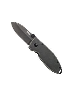 CRK2490KS image(0) - CRKT (Columbia River Knife) Squid Black Stonewash Folding Pocket Knife: Compact EDC Straight Edge Utility Knife with Stainless Steel Blade and Framelock Handle