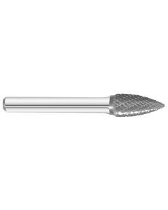 KNKKK14-SG-3 image(0) - KnKut SG-3 Pointed Tree Shape Carbide Burr 3/8" x 3/4" x 2-1/2" OAL with 1/4" Shank