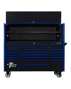 DX 72" Hutch & 17 Drawer Roller Cabinet Combo, Black