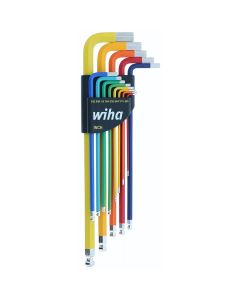 WIH66981 image(0) - Wiha Color Coded Ball End Hex L-Keys set sizes Include: 0.050 to 3/8"