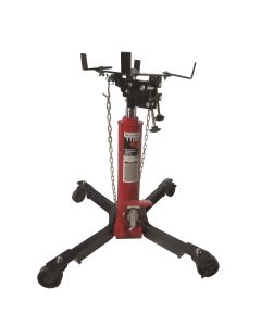 INT3052 image(1) - American Forge & Foundry AFF - Transmission Jack - Hydraulic - Telescopic - Two Stage - 1,100 Lbs. Capacity - 37" Min H to 78" High H - Manual Foot Pedal - Double Pump Quick Lift
