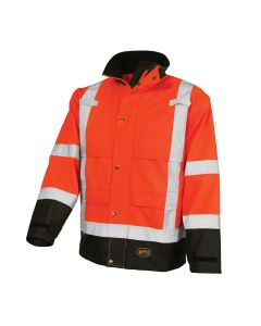SRWV1200251U-M image(0) - Pioneer - Ripstop Waterproof Safety Jacket - Hi-Vis Orange - Size Medium