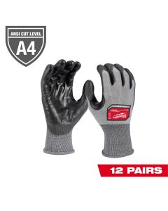 Milwaukee Tool 12 Pair Cut Level 4 High Dexterity Polyurethane Dipped Gloves - L