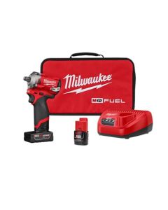 MLW2555-22 image(0) - Milwaukee Tool M12 FUEL Stubby 1/2" Impact Wrench Kit
