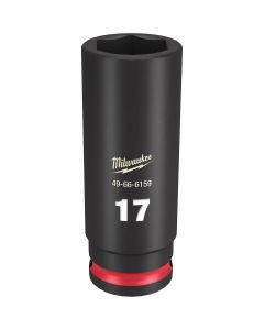 MLW49-66-6159 image(0) - Milwaukee Tool SHOCKWAVE Impact Duty  3/8"Drive 17MM Deep 6 Point Socket