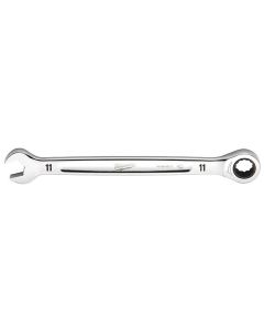 MLW45-96-9311 image(1) - Milwaukee Tool 11MM Metric Ratcheting Combination Wrench, 12-Point, Steel, Chrome