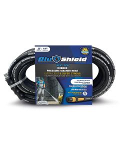 BluBird BluShield Lightweight 1/4" Rubber Pressure Washer Hose with Quick Connect Coupler Plug, 3100PSI Heavy Duty Kink Resistant - 25 Feet