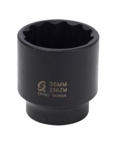 SUN236ZM image(0) - Sunex 1/2 in. Drive 12-Point Impact Socket,