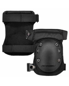 ERG18435 image(0) - Ergodyne 435 Black Cap Hinged Rubber Cap Gel Knee Pad w/ Buckles