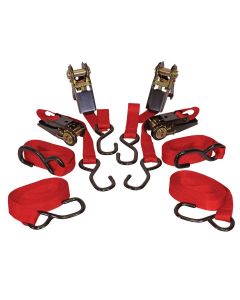 KTI73870 image(0) - K Tool International Tie Down 4PK 1 IN X 15FT Ratcheting