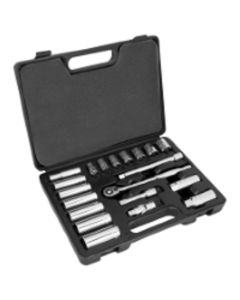 WLMW38911 image(0) - Wilmar Corp. / Performance Tool 3/8 SOCKET SET SHALLOW/DEEP