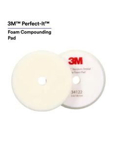MMM34122 image(0) - 3M 3M&trade; Perfect-It&trade; Random Orbital Foam Compounding Pad 34122, 5 Inch (130 mm), White, 2 Pads/Bag