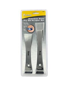 TIT17005 image(0) - TITAN 2PC STAINLESS STEEL PRYBAR/SCRAPER SET