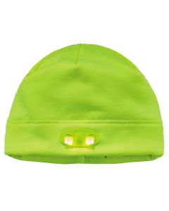 Ergodyne 6804 Lime Skull Cap Beanie Hat with LED Lights