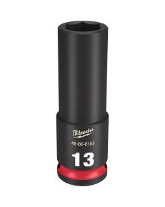 MLW49-66-6155 image(0) - Milwaukee Tool SHOCKWAVE Impact Duty  3/8"Drive 13MM Deep 6 Point Socket