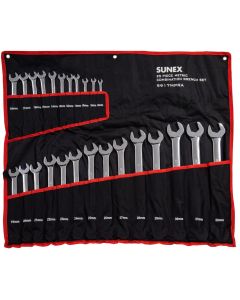 SUN9917MPRA image(0) - Sunex 25 Pc Metric Full Polish V-Groove Combo Wrench Set