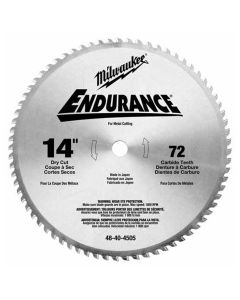 MLW48-40-4505 image(0) - Milwaukee Tool 14" CIRCULAR SAW METAL CUTTING 72 TEETH BLADE ATB