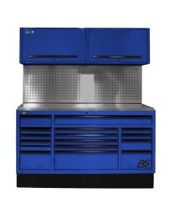 Homak Manufacturing 72 in. CTS Centralized Tool Storage with Tool Board Back Splash Set, Blue