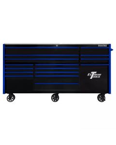 EXTRXQ843016RCBKBL image(0) - Extreme Tools 25th Anniversary Edition RX Series 84"W x 30"D Triple Bank Roller Cabinet with Power Tool Drawer