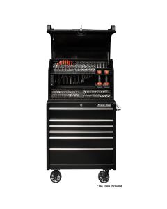 EXTPWSRC3620TK image(0) - Extreme Tools PWS Series 36in W x 20in D Extreme Portable Workstation and 36in W x 25in D 6-Drawer Roller Cabinet Combo, Textured Black