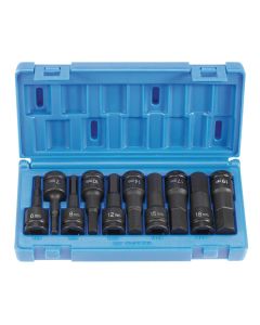 GRE1498MH image(0) - Grey Pneumatic 10 PC 1/2 DRIVE METRIC HEX DRIVER SET