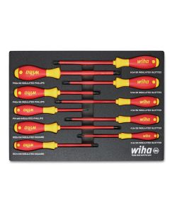 WIHA Tools 10 Piece Insul. SoftFinish Cushion Grip Screwdriver Tray Set