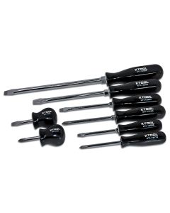 KTI19000 image(0) - K Tool International 8-Piece Black Phillips and Slotted Screwdriver Set