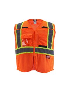 MLW48-73-5176 image(1) - Milwaukee Tool Class 2 Breakaway High Visibility Orange Mesh Safety Vest - L/XL (CSA)