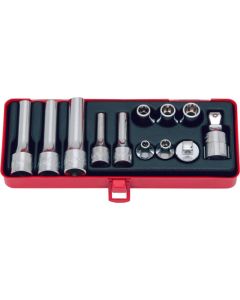 KKN4254 image(0) - Ko-ken USA 4254 3/8, 1/2 Sq. Dr. 12 Piece TORX&Acirc;&reg; Short/Deep Socket set E6-E14