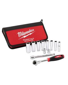 MLW48-22-9001 image(0) - Milwaukee Tool 12pc 3/8" Drive Metric Socket Set