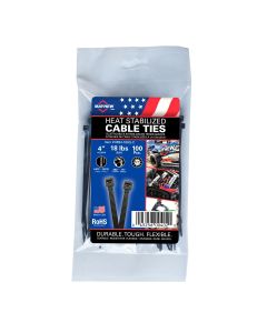 4" 18 lbs Heat Stabilized Cable Ties 100/Bag