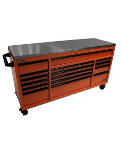 72" RS Roller Cabinet Orange Stainless Steel Top