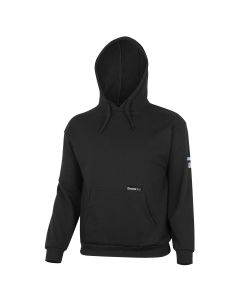 OBRZFC107-XL image(1) - OBERON Hoodie - 100% FR/Arc-Rated Heavyweight 12 oz Cotton Fleece - Pullover - Black - Size: XL