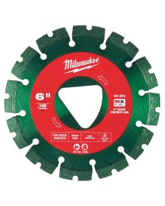 MLW49-93-7262 image(0) - Milwaukee Tool Green 6&rdquo; x .100&rdquo; Diamond Blade for Green Concrete