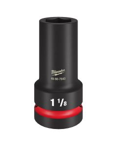 MLW49-66-7843 image(0) - Milwaukee Tool SHOCKWAVE Impact Duty 1" Drive 1-1/8" Thin Wall Extra Deep 6 Point Socket