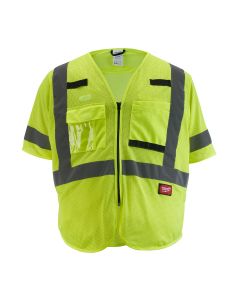 MLW48-73-5131 image(0) - Class 3 High Visibility Yellow Mesh Safety Vest - S/M