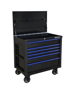 Extreme Tools 41" 6 DR TOOLCART W/BUMPERS, BLACK W/BLUE DR PULLS